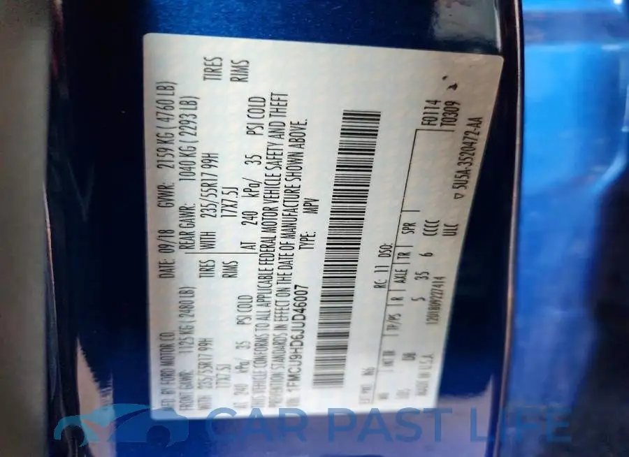 1FMCU9HD6JUD46007# 13