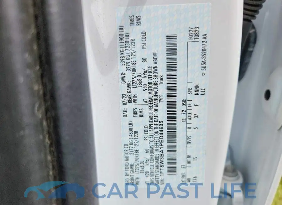 1FT8W3BA1PED44605# 12