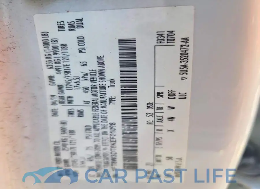 1FT8W3DT8KEF01098# 13