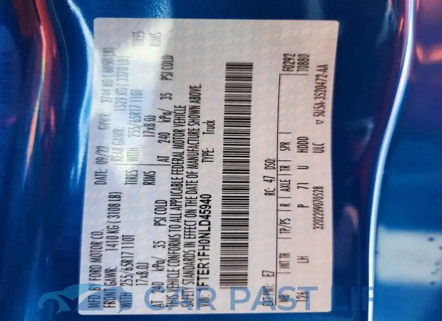 1FTER1FH0NLD45940# 13