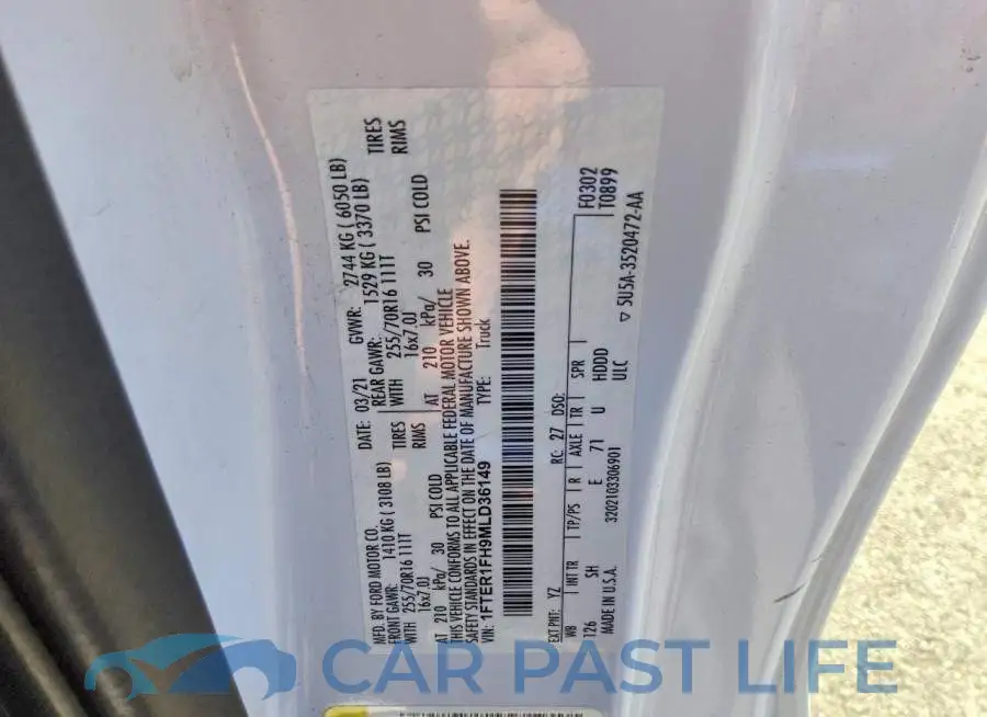 1FTER1FH9MLD36149# 12
