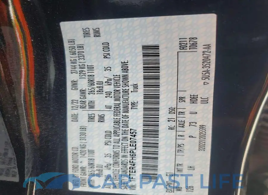 1FTER4FH6PLE07457# 12