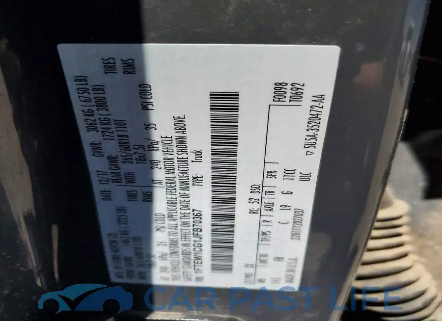 1FTEW1CG1JFB70367# 12