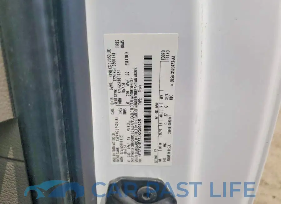 1FTFX1E57JKG09625# 12