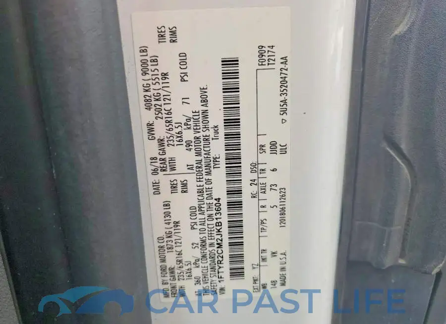 1FTYR2CM2JKB13604# 13