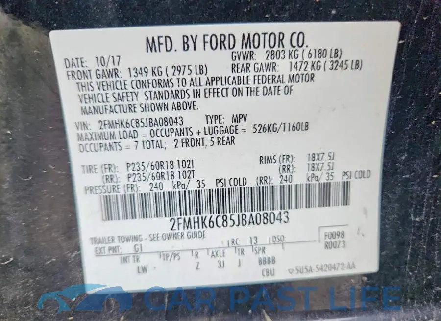 2FMHK6C85JBA08043# 14