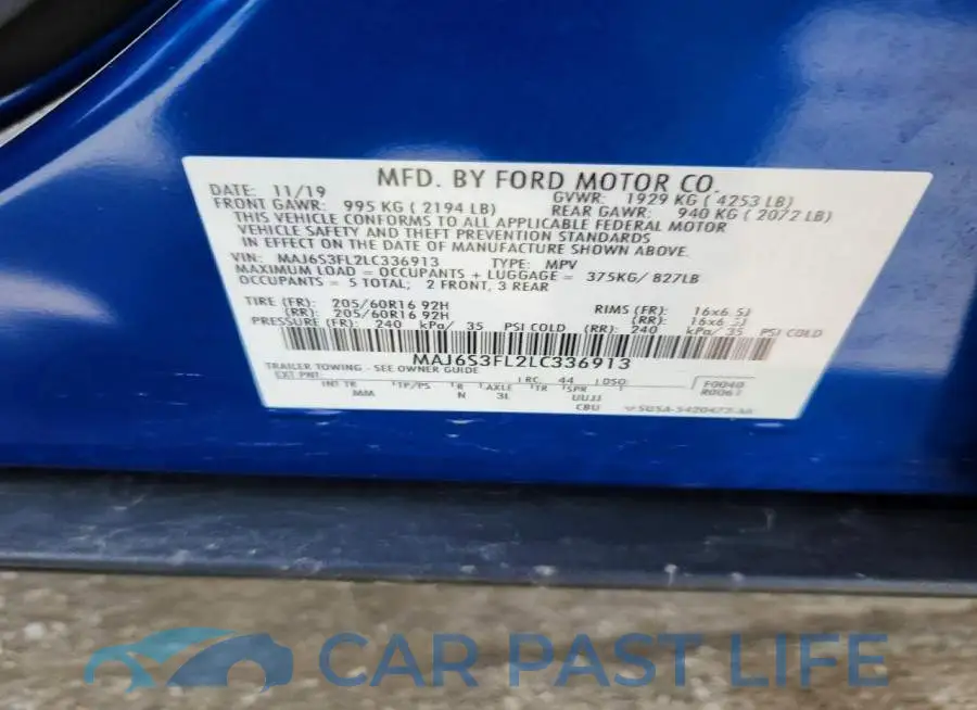 MAJ6S3FL2LC336913# 13