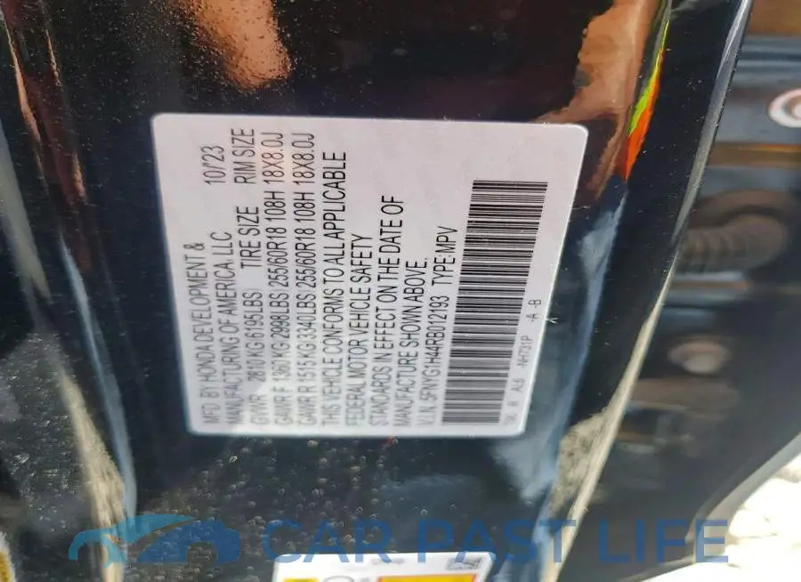 5FNYG1H44RB012193# 13