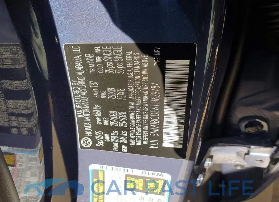 5NMJBCDE6TH629787# 12