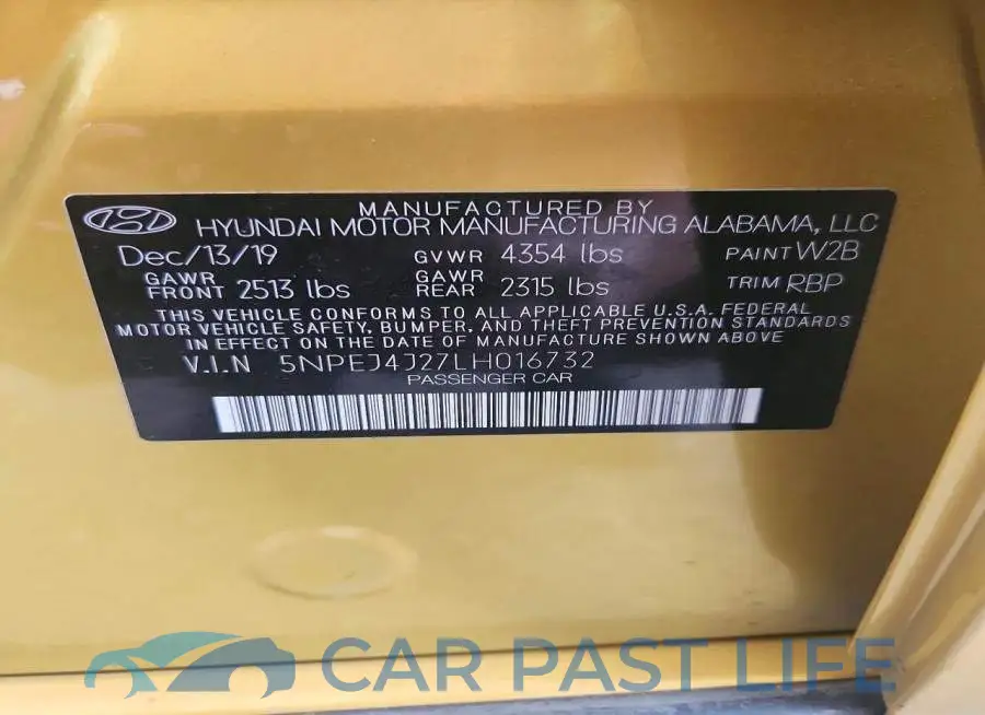 5NPEJ4J27LH016732# 12