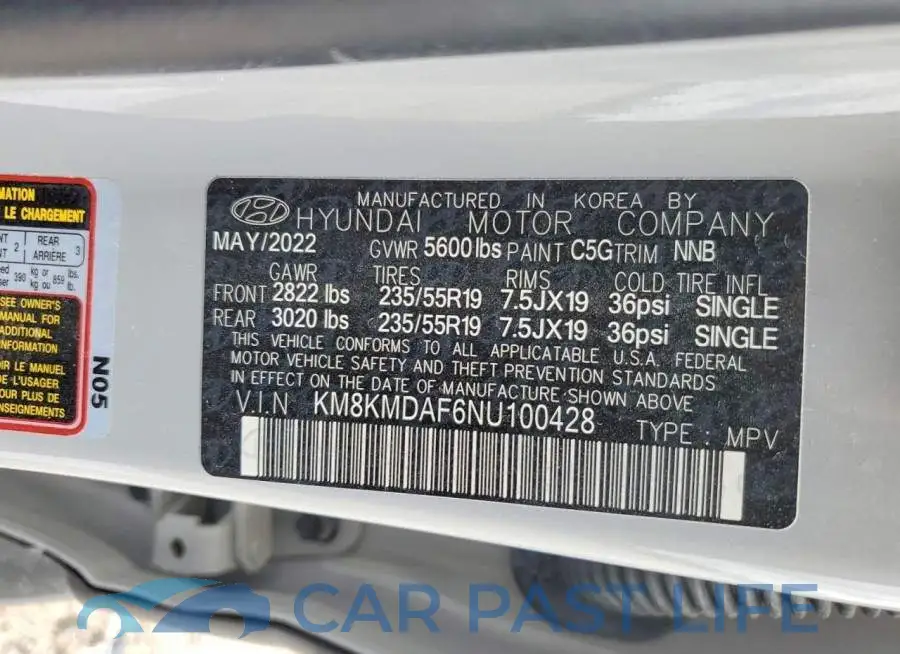KM8KMDAF6NU100428# 14