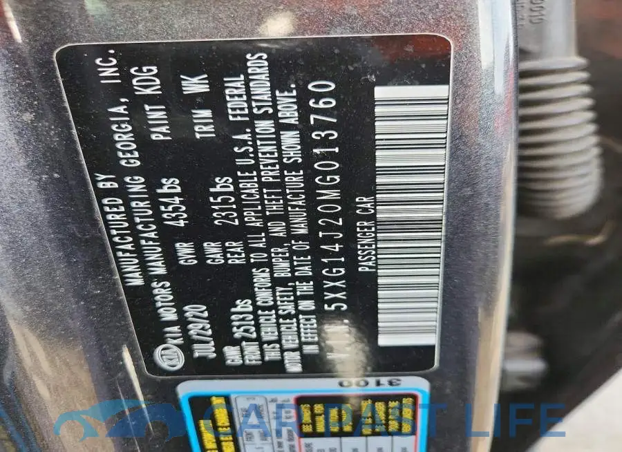 5XXG14J20MG013760# 12