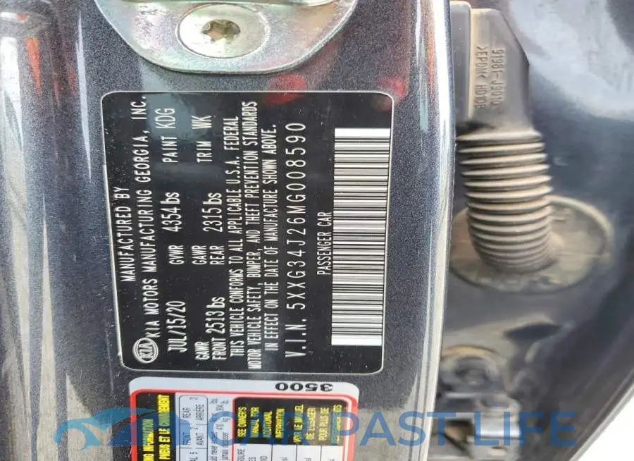 5XXG34J26MG008590# 12
