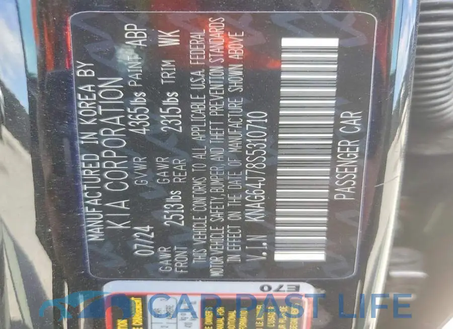 KNAG64J78S5310710# 12