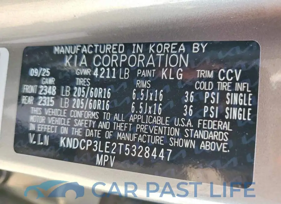 KNDCP3LE2T5328447# 12