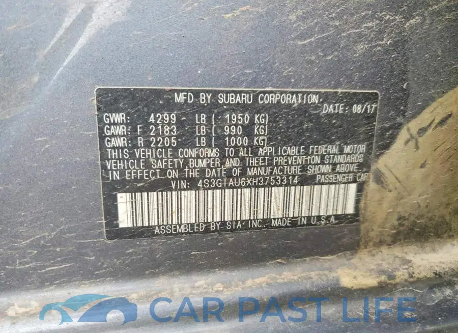 4S3GTAU6XH3753314# 12