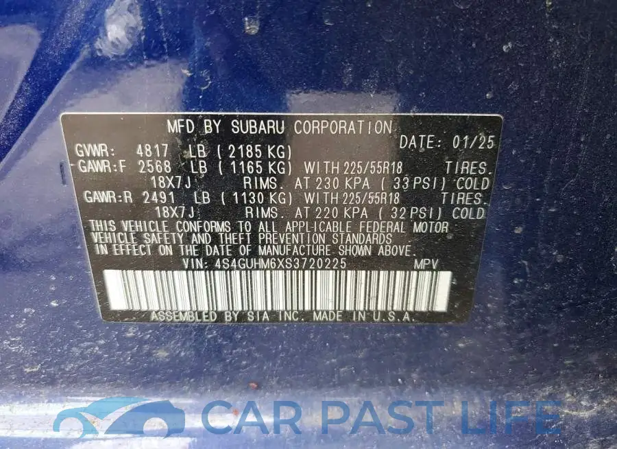 4S4GUHM6XS3720225# 12