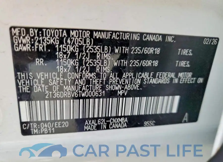 2T36DRBV6TW000631# 13