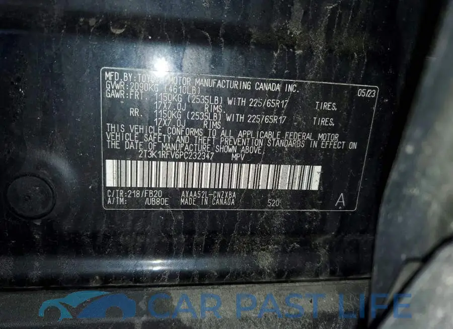 2T3K1RFV6PC232347# 13