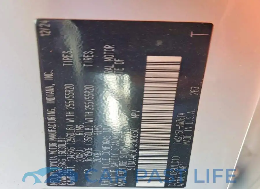 5TDAAAB50RS069250# 13