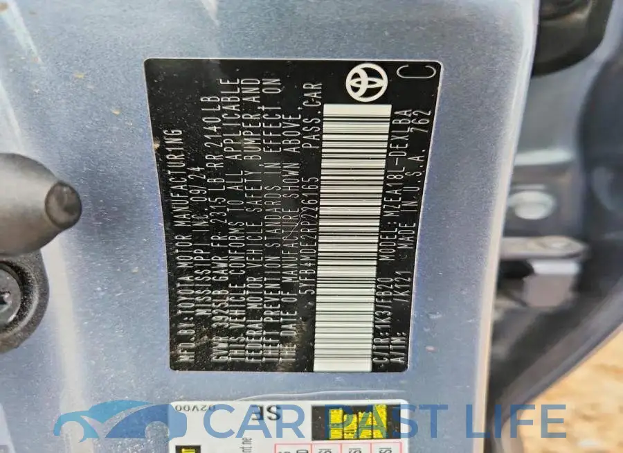 5YFB4MDE2RP226165# 12