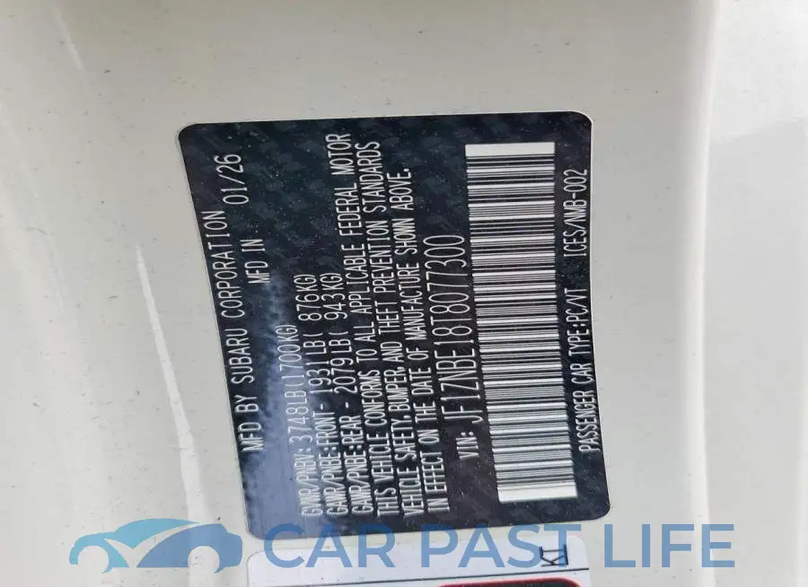 JF1ZNBE18T8077300# 12