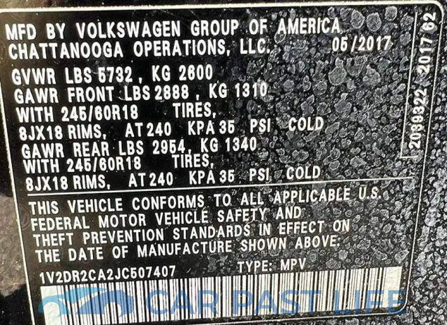1V2DR2CA2JC507407# 9