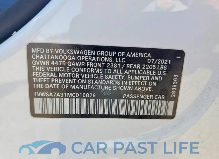 1VWSA7A31MC016829# 12
