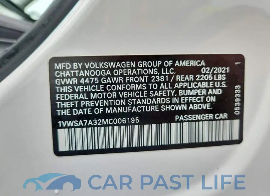 1VWSA7A32MC006195# 12
