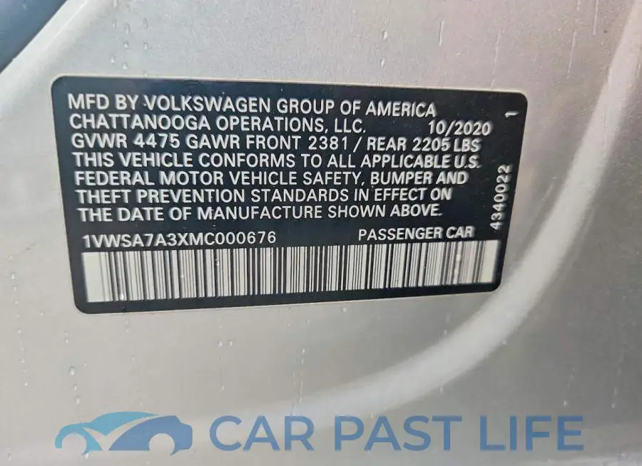 1VWSA7A3XMC000676# 12