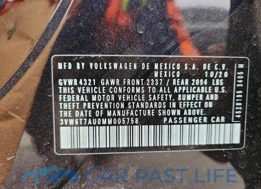 3VW6T7AU0MM005758# 12
