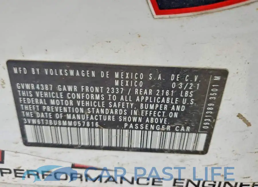 3VW6T7BU8MM057816# 12