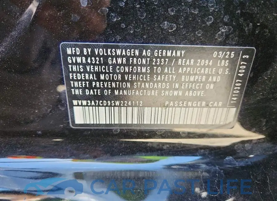 WVW3A7CD9SW224112# 12