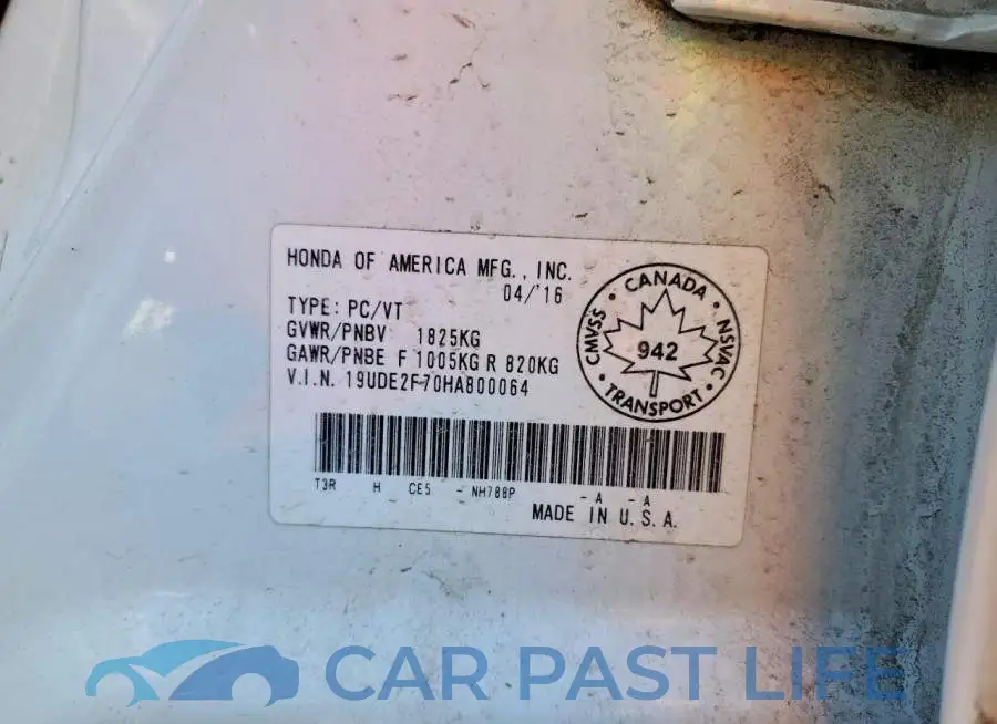 19UDE2F70HA800064# 12