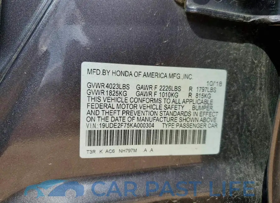 19UDE2F75KA000304# 12