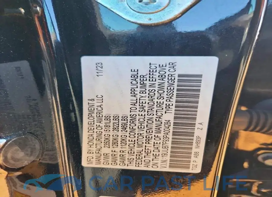 19UUB7F93PA004284# 12