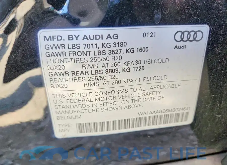 WA1AAAGE6MB024641# 12