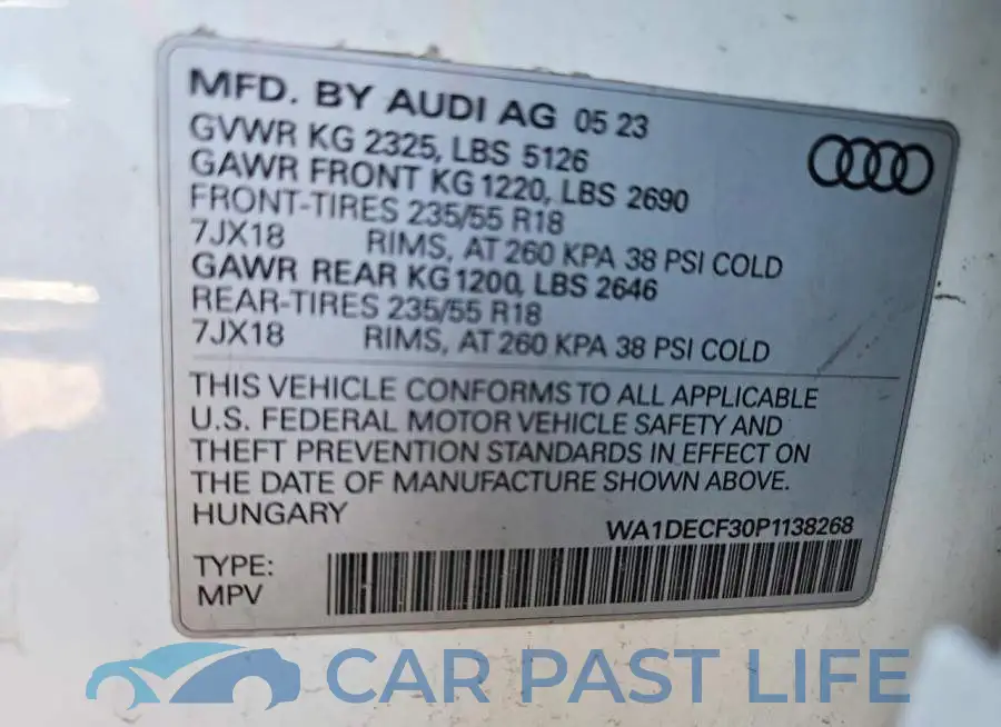 WA1DECF30P1138268# 14