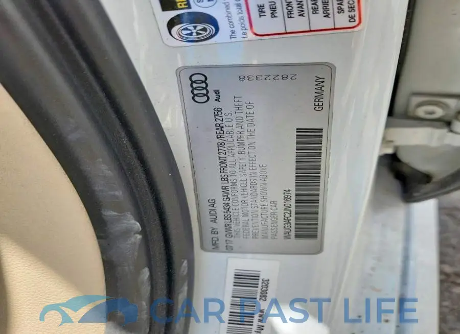 WAUG3AFC2JN016974# 12
