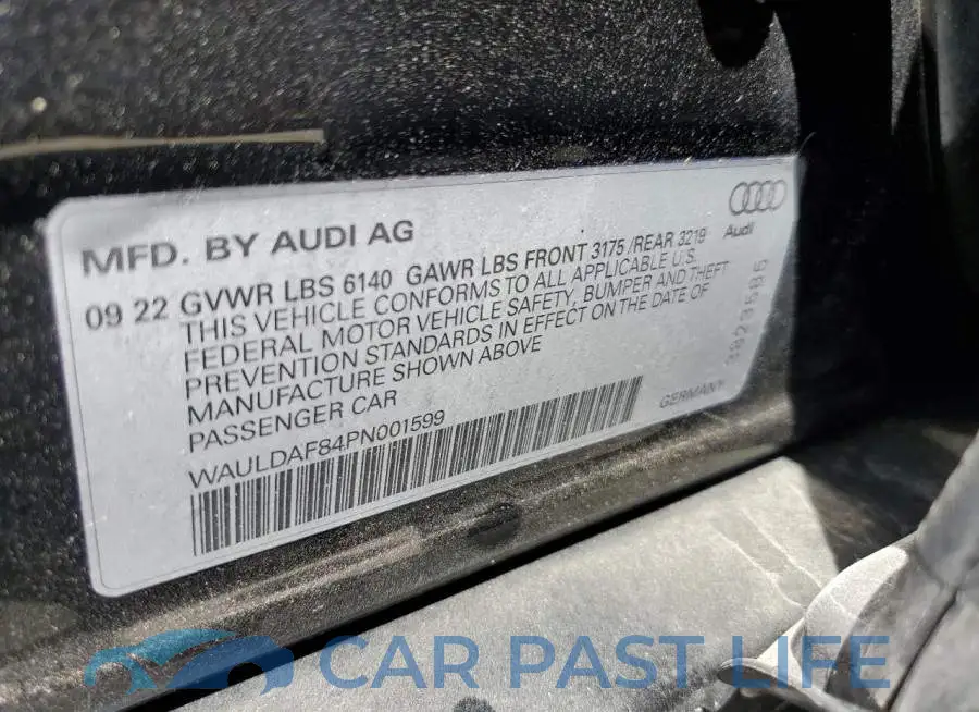 WAULDAF84PN001599# 13