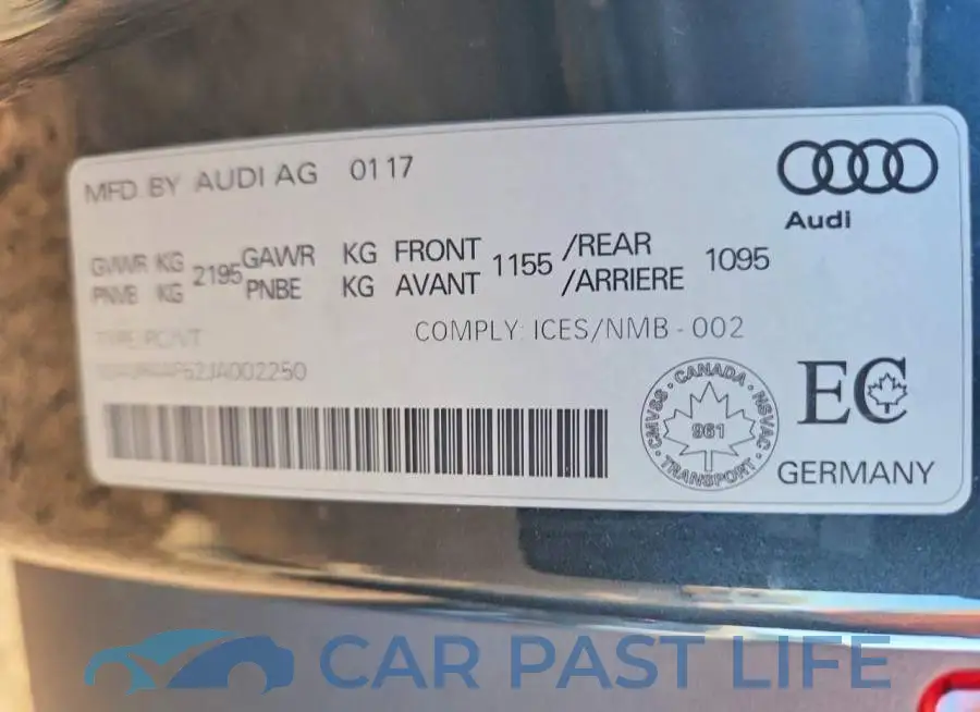 WAUR4AF52JA002250# 12