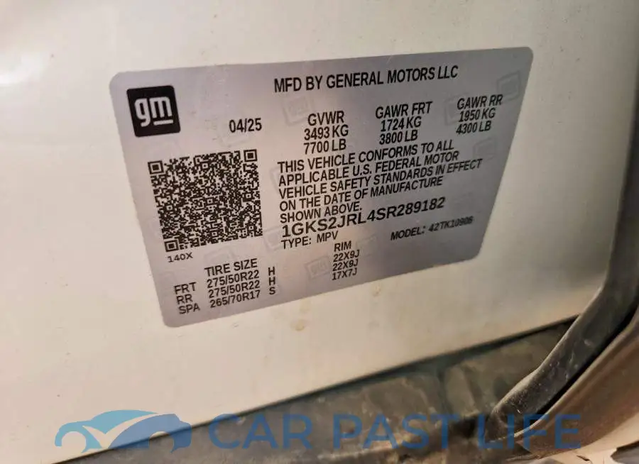 1GKS2JRL4SR289182# 13