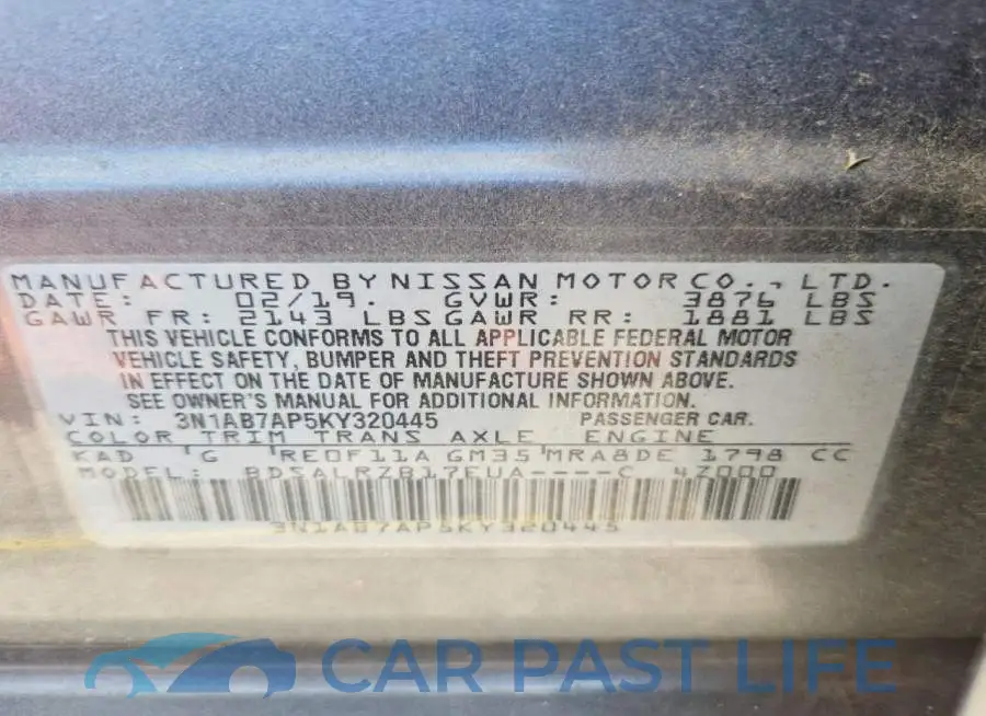 3N1AB7AP5KY320445# 12