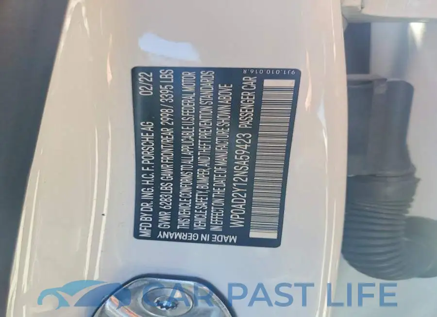 WP0AD2Y12NSA59423# 12