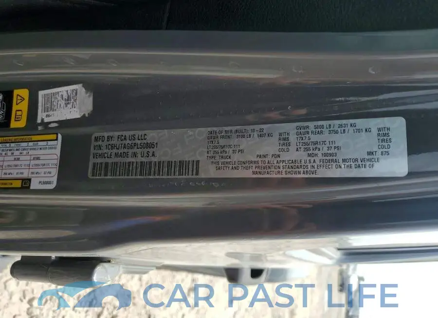 1C6HJTAG6PL508051# 12