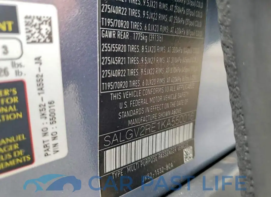 SALGV2RE1KA550016# 13