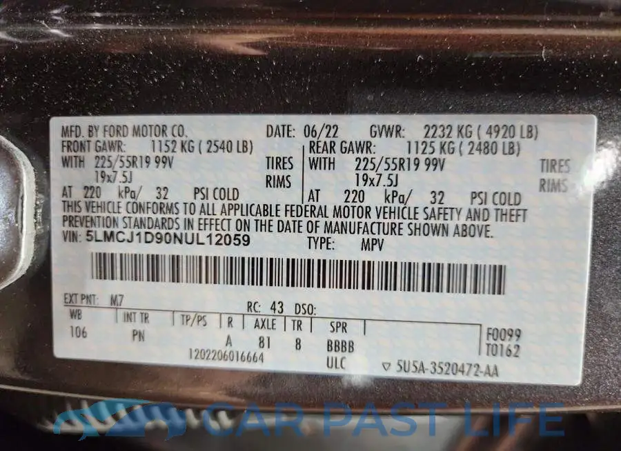5LMCJ1D90NUL12059# 13
