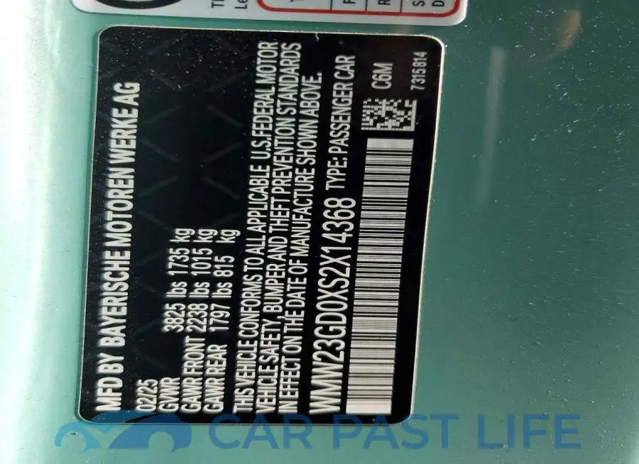 WMW23GD0XS2X14368# 13