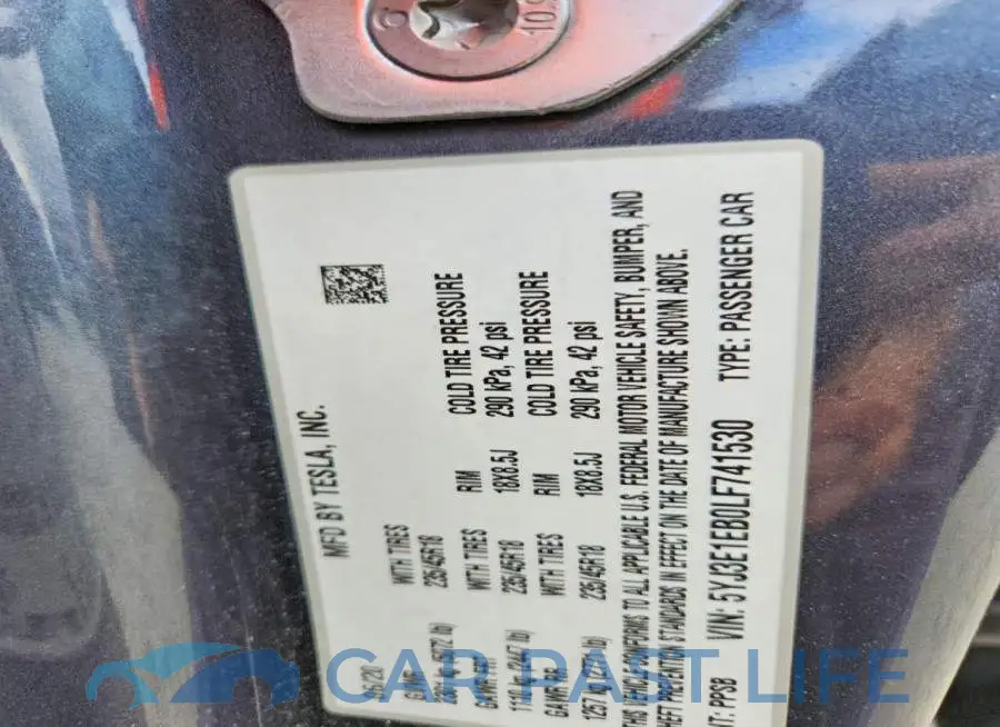 5YJ3E1EB9LF741462# 12