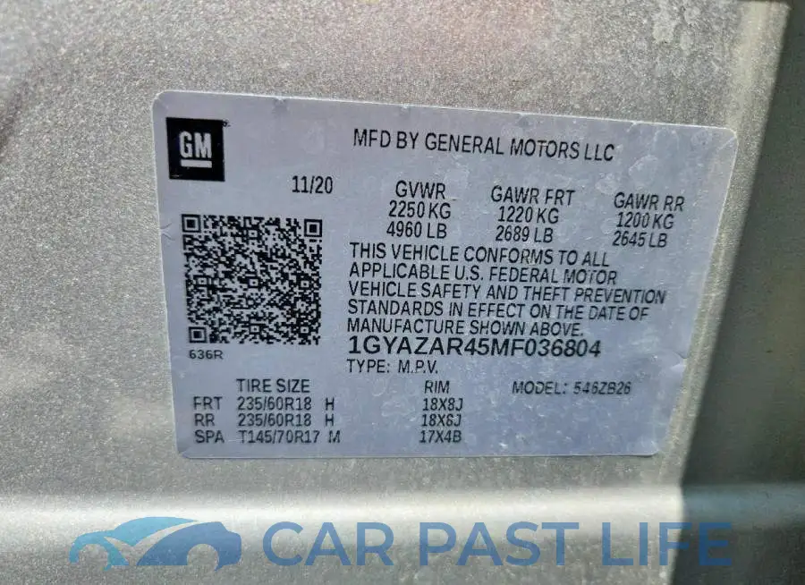 1GYAZAR45MF036804# 13